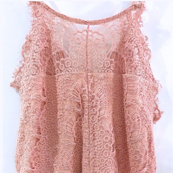 Stunning! Free People She's Got It Lace Slip Dress High Neck in Pink - Picture 10 of 11